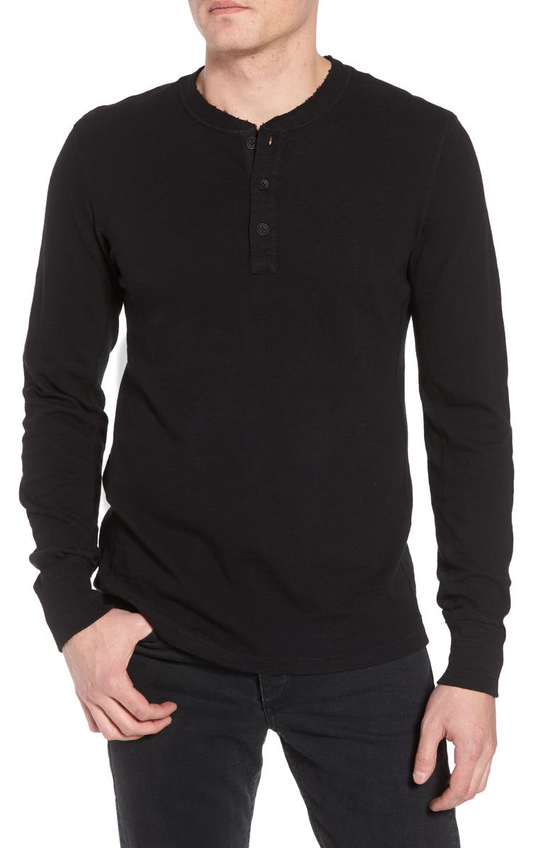 rag & bone Classic Slim Fit Henley, Main, color, Jet Black