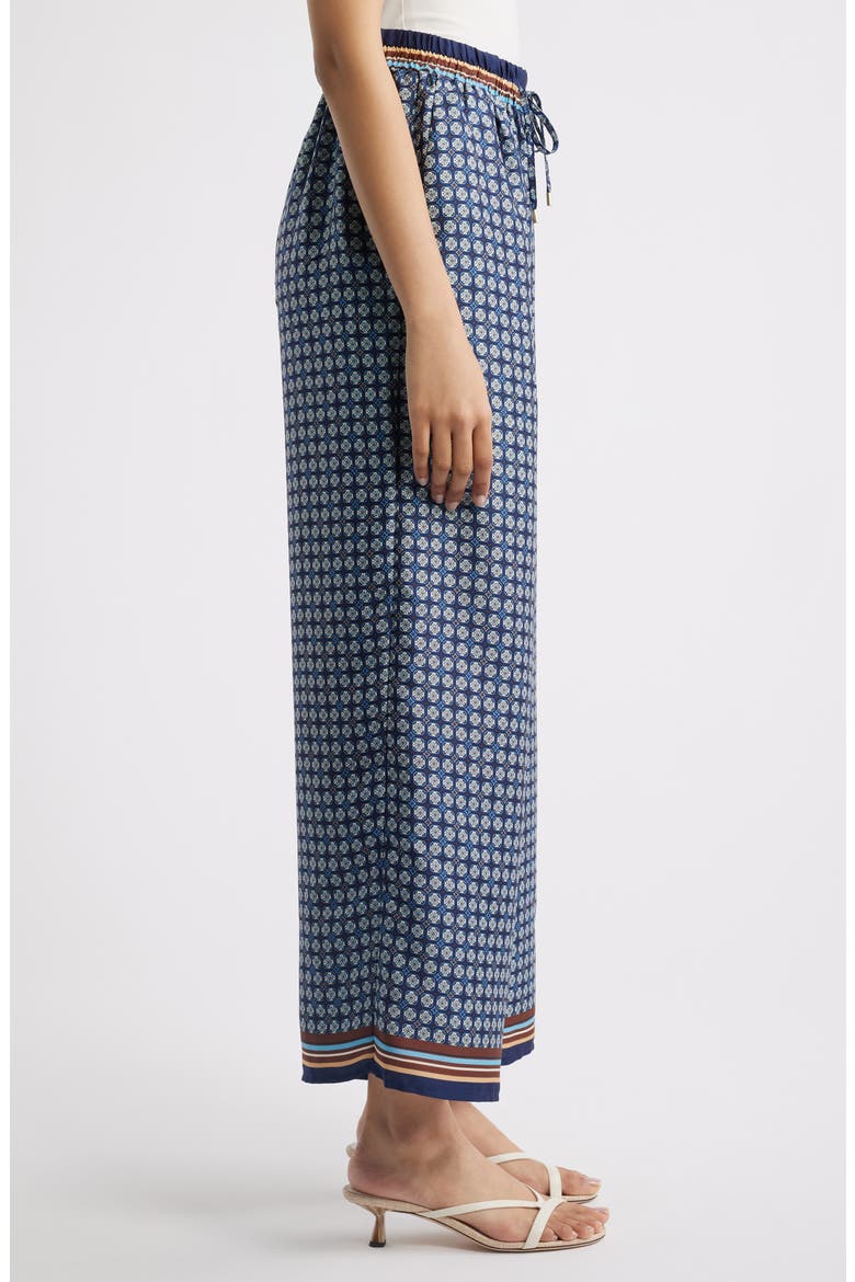 Relaxed Drawstring Satin Pants, Alternate, color, CLASSIC NAVY
