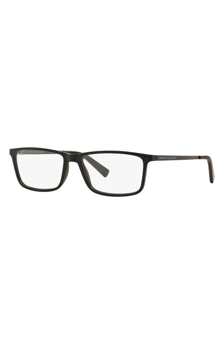 AX Armani Exchange 55mm Rectangular Optical Glasses, Alternate, color, 