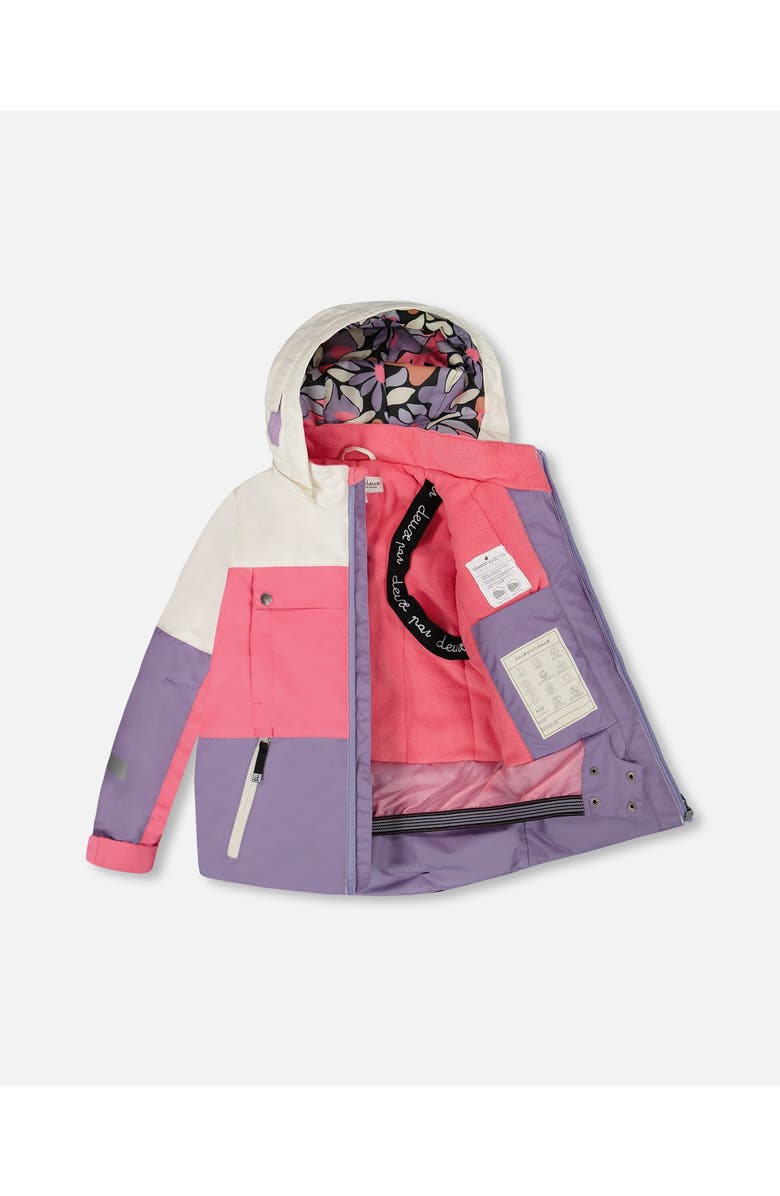 Deux par Deux Two-Piece Teknik Snowsuit Retro Flower, Alternate, color, Black