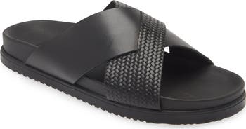 Bruno Magli Beau Slide Leather Sandal Men\'s Amazon.com | Bruno Magli mens Empoli Sandals Black 10.5 | Flats main image 3