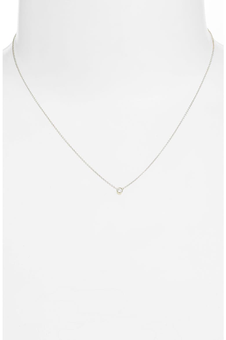 Diamond Bezel Pendant Necklace, Alternate, color, WHITE GOLD