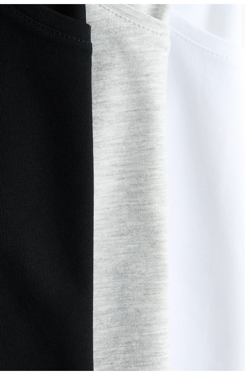 H&M 3-pack T-shirts, Alternate, color, Gray Melange/White/Black
