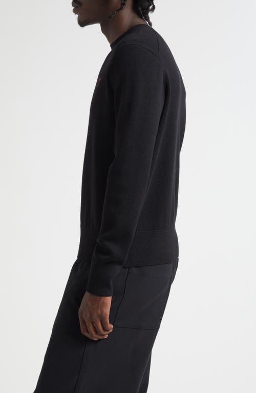 Ami Alexandre Mattiussi Ami Paris Ami De Coeur Wool Crewneck Sweater In Black