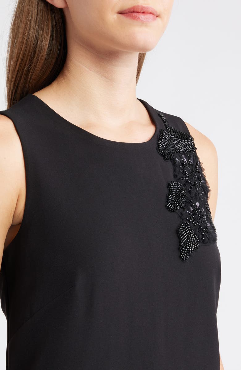 Anne Klein Floral Beaded Sleeveless Shift Dress, Alternate, color,