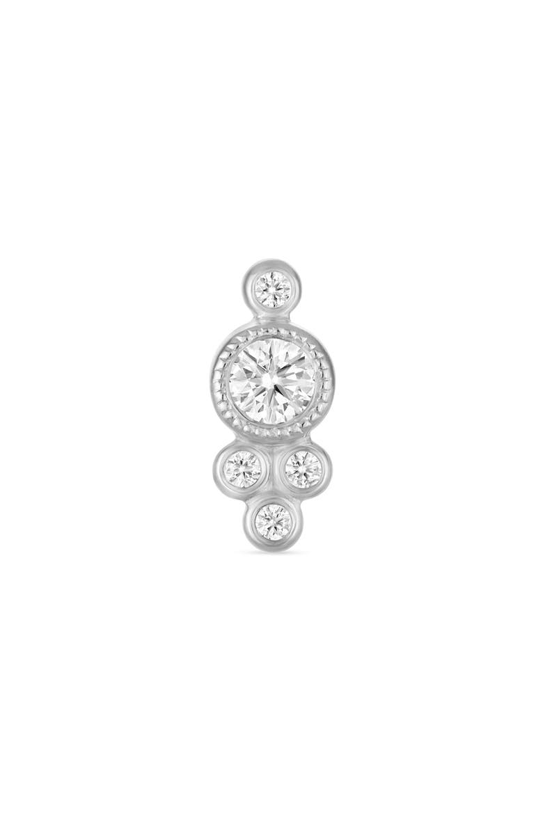 Five Diamond Trinity Stud Earring, Alternate, color, WHITE GOLD