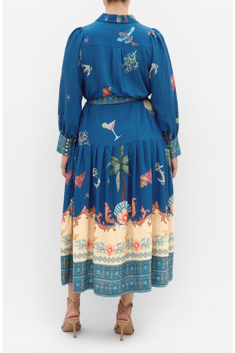 Ezra Mixed Print Long Sleeve Maxi Shirtdress, Alternate, color, NAVY SEA BDR