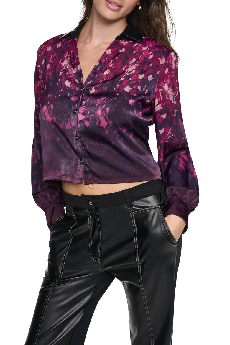 Abstract Print Long Sleeve Woven Shirt, Main, color, PAILLETTE