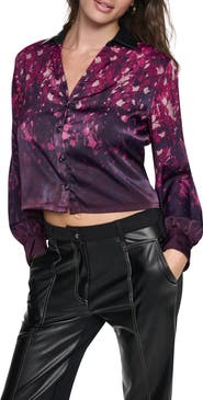 DKNY Abstract Print Long Sleeve Woven Shirt