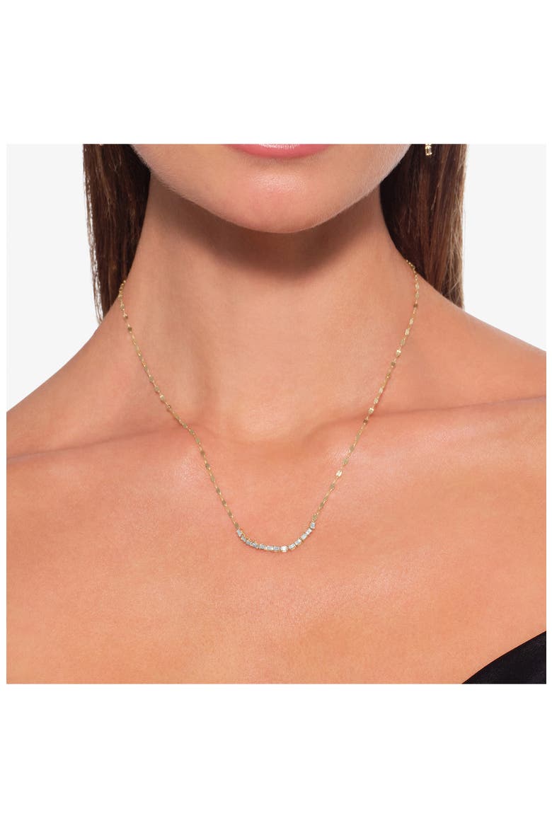 14K Gold Baguette Diamond Frontal Necklace, Alternate, color, YELLOW GOLD