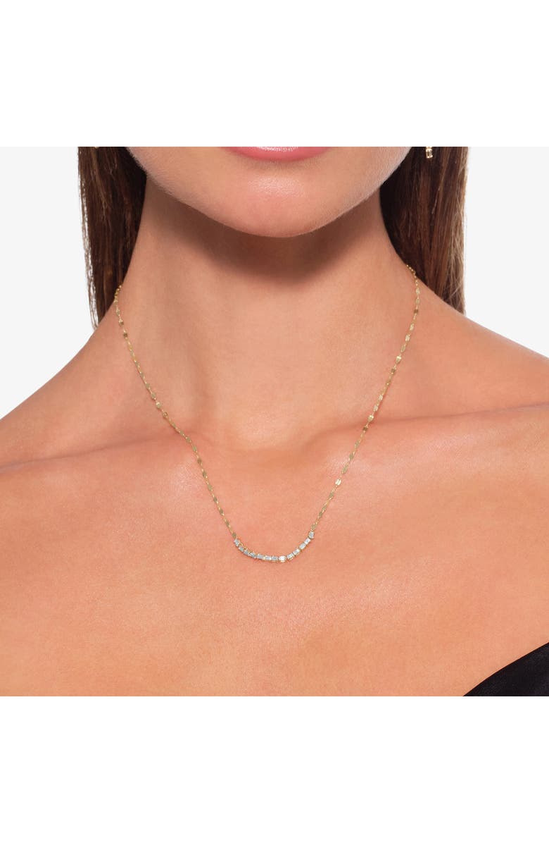 LANA 14K Gold Baguette Diamond Frontal Necklace, Alternate, color, Yellow Gold