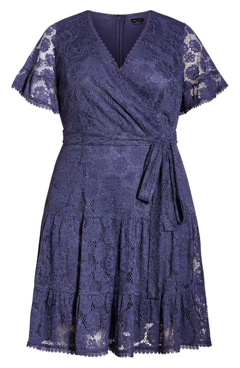 City Chic Garden Kisses Lace Fit & Flare Dress, Alternate, color, 