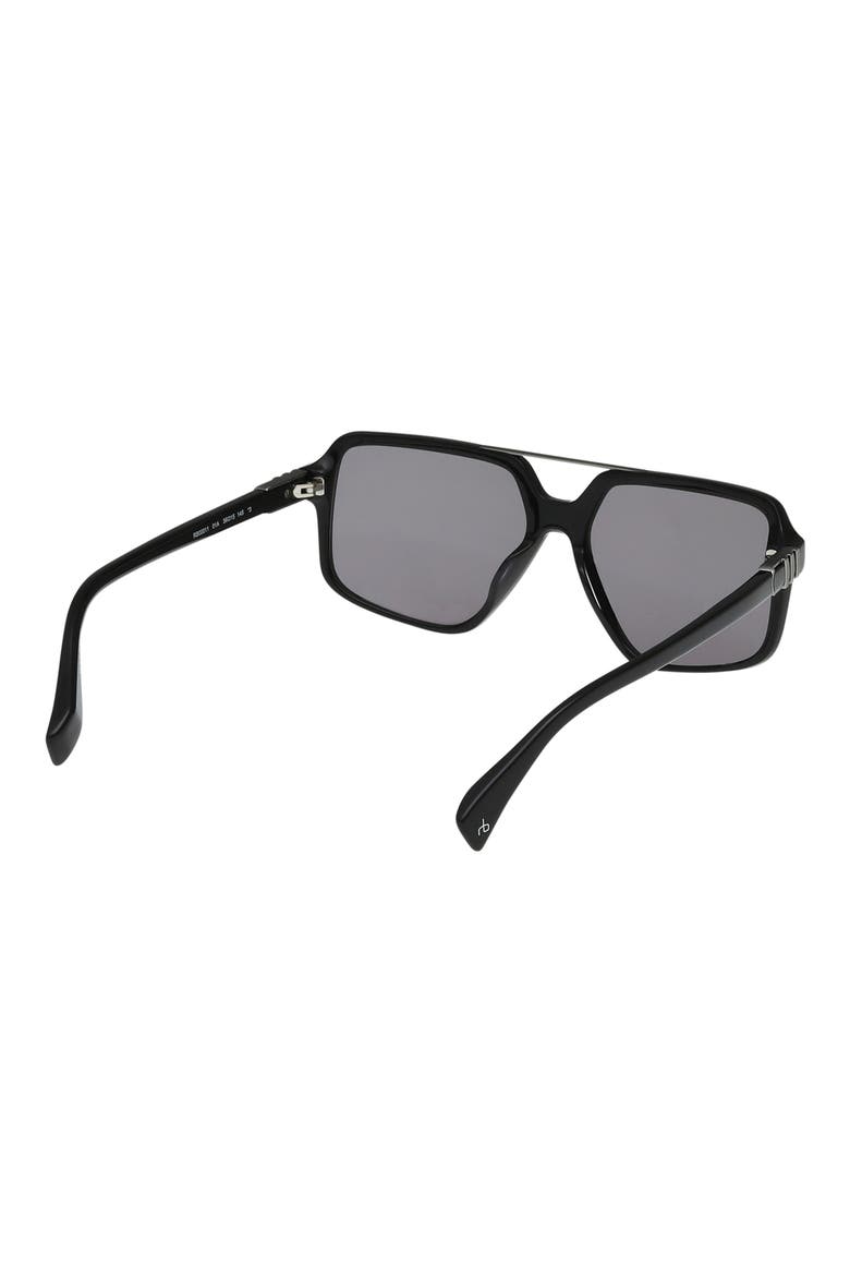 56mm Navigator Sunglasses, Alternate, color, SHINY BLACK / SMOKE LENSES
