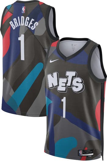 2022-2023 シティーエディション ブルックリンネッツ ミゲルブリッジス Nike Unisex Nike Mikal Bridges Black Brooklyn Nets 2023/24