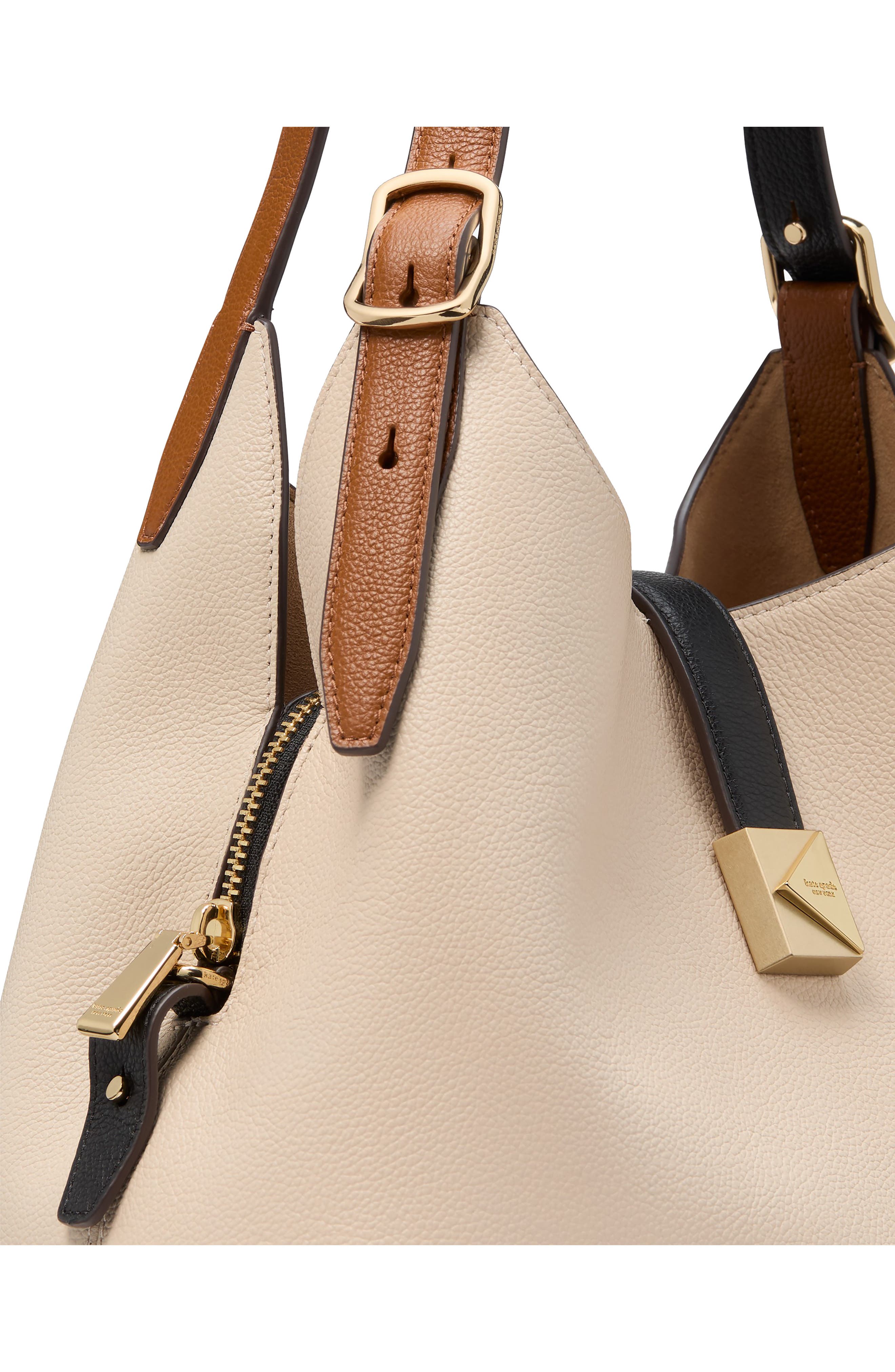 Kate Spade New York deco pebbled leather shoulder bag, Alternate, color, Milk Glass Multi