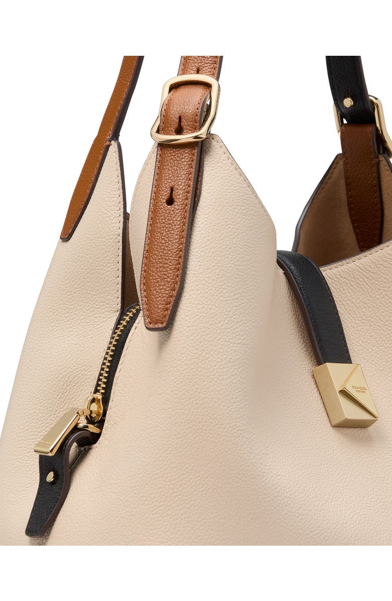 Kate Spade New York deco pebbled leather shoulder bag, Alternate, color, Milk Glass Multi