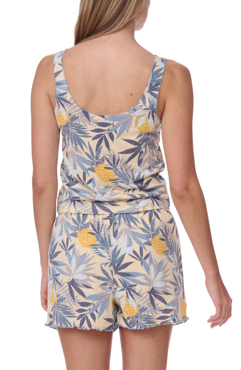 Splendid Tank & High Waist Boxer Pajamas, Alternate, color, Pineapple Jungle
