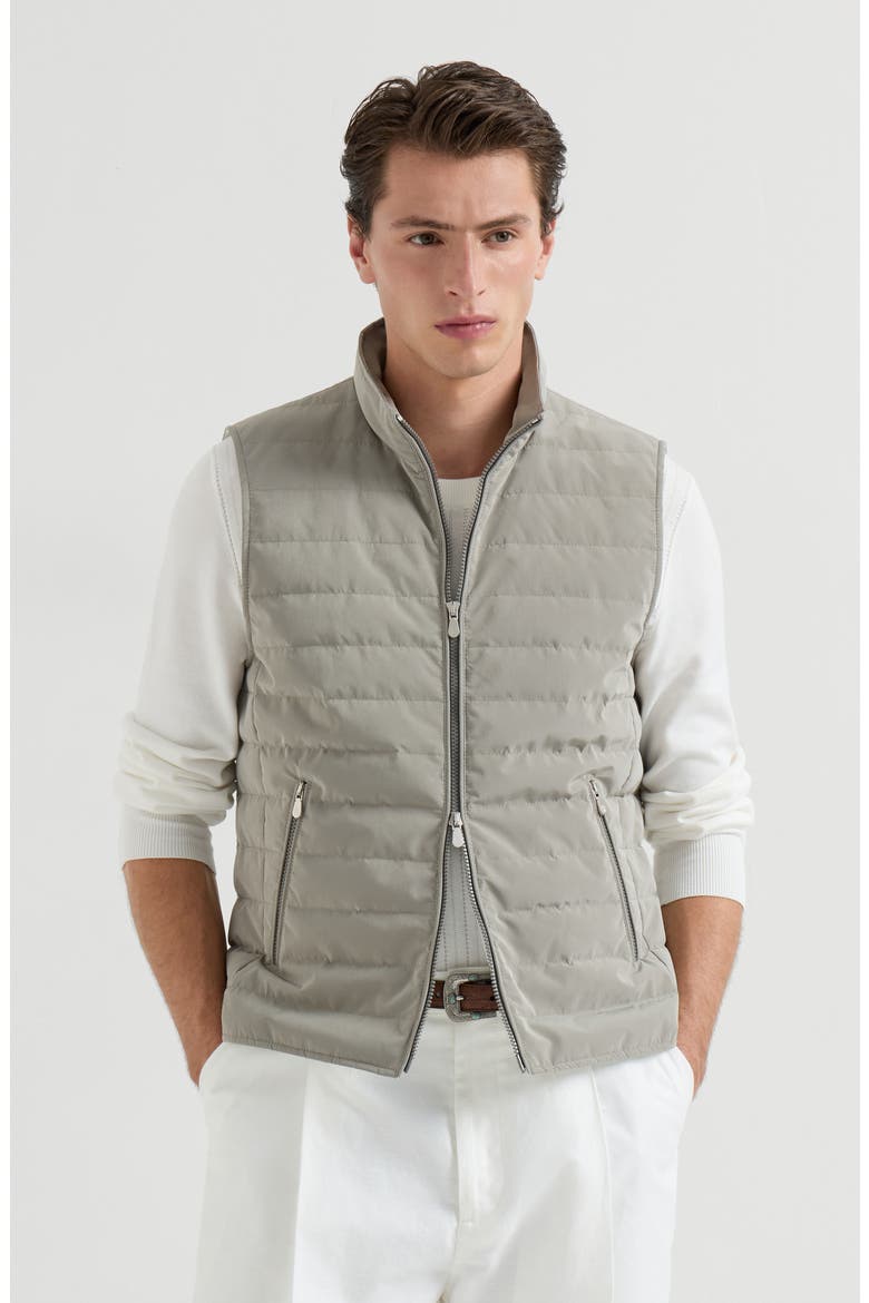 Nylon down vest, Main, color, Khaki