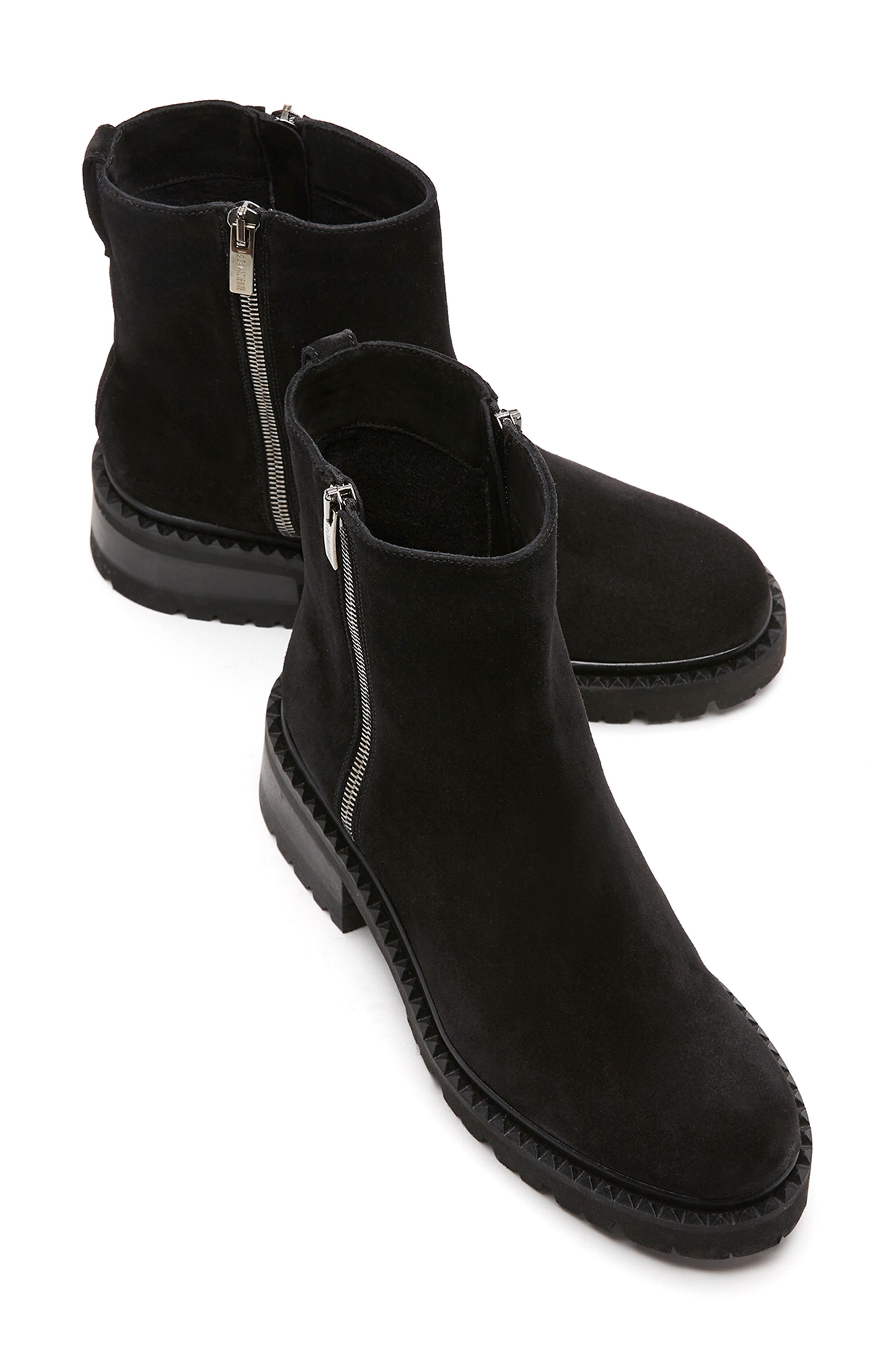 La Canadienne Crew City Dry<sup>™</sup> Waterproof Moto Bootie, Alternate, color, Black Suede
