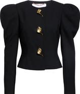 Carolina Herrera Puff Shoulder Stretch Wool Jacket