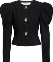 Carolina Herrera Puff Shoulder Stretch Wool Jacket