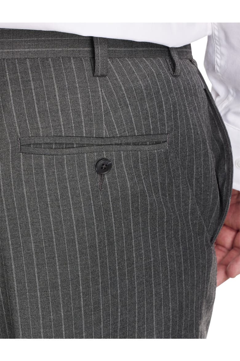 Big & Tall  Waist Relaxer Pinstripe Suit Pants, Alternate, color, GREY