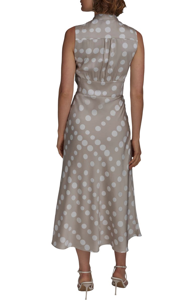 Donna Karan New York Print Scarf Sleeveless Midi Dress, Alternate, color, Clay/Cream