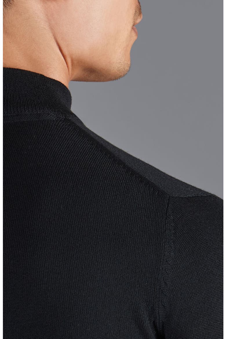 Merino Wool Mock Turtleneck Sweater, Alternate, color, Black