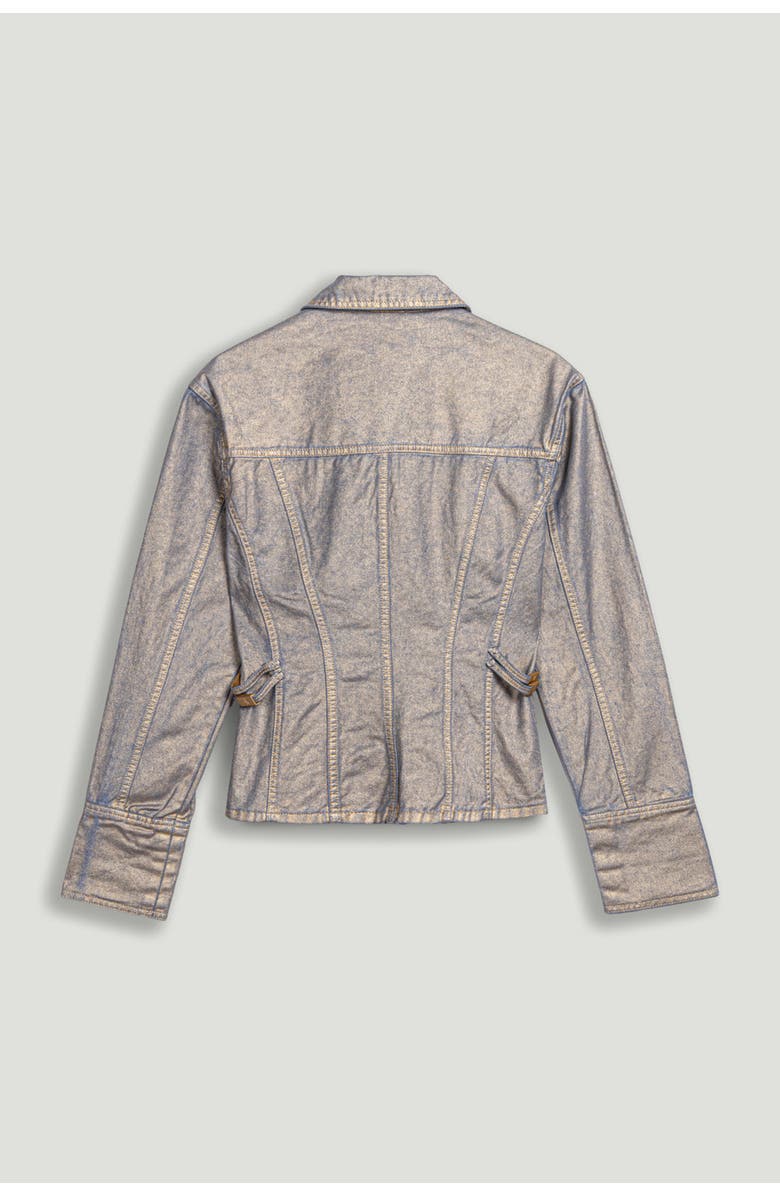 Nocturne Metallic Denim Jacket, Alternate, color, Metallic Gold