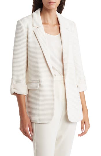 Daniel Rainn Stripe Notch Lapel Blazer In K338 Antique Ivory