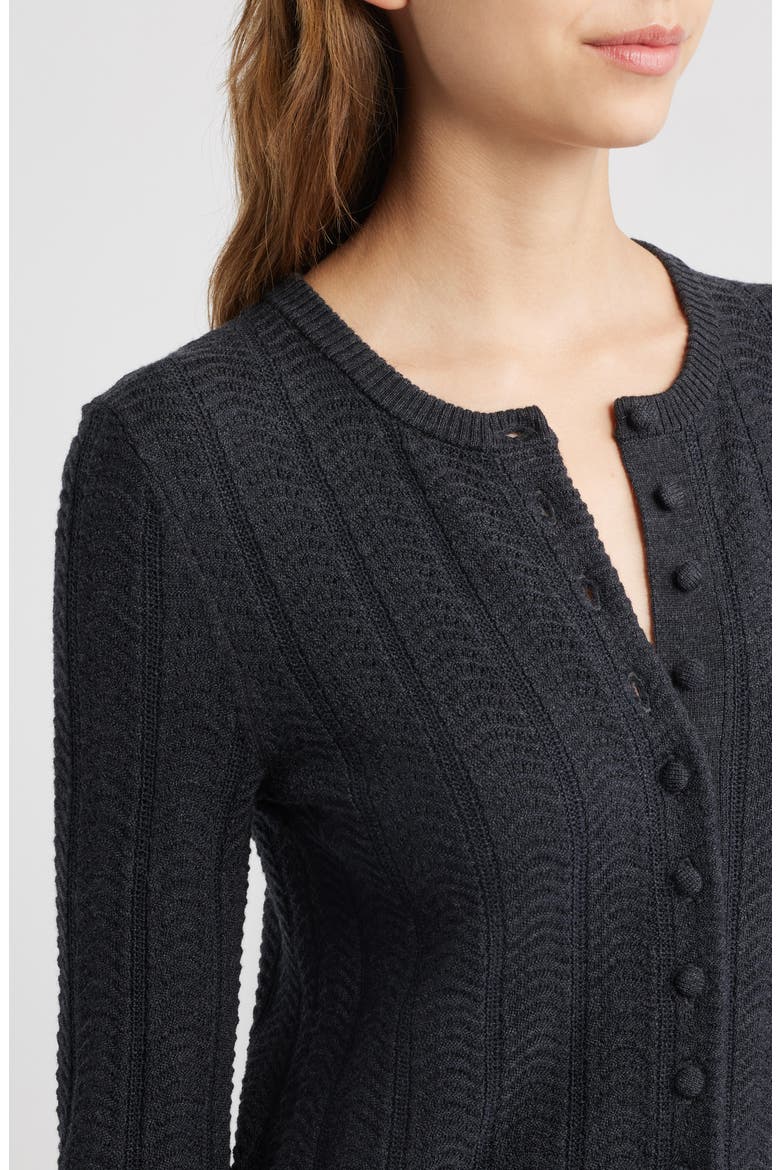 Francesca Wool Blend Cardigan, Alternate, color, CHARCOAL