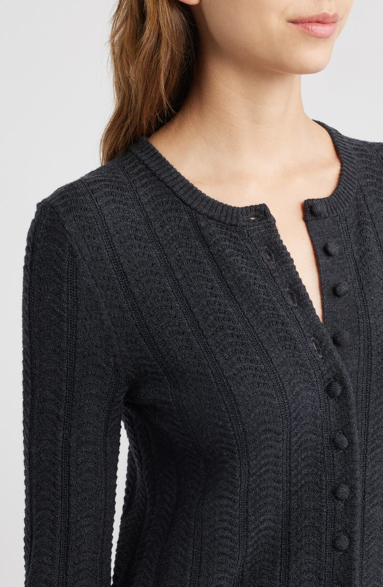 rag & bone Francesca Wool Blend Cardigan, Alternate, color, Charcoal