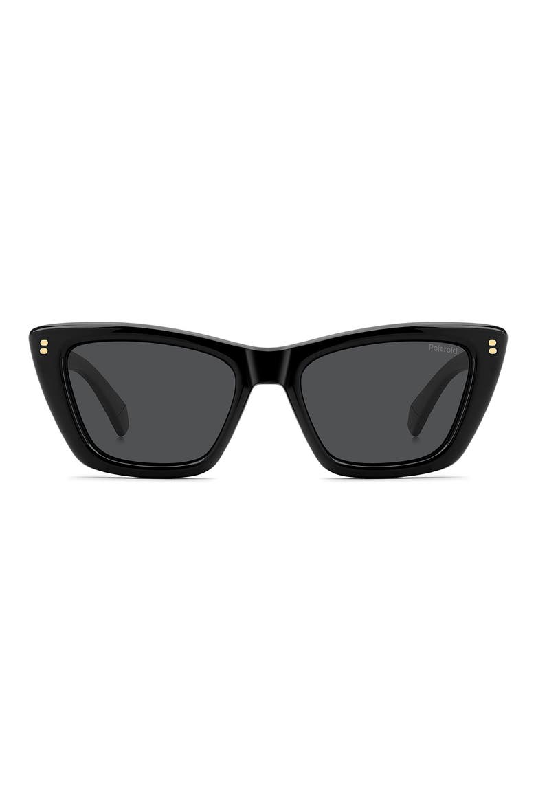 54mm Polarized Cat Eye Sunglasses, Alternate, color, BLACK/ GREY PZ