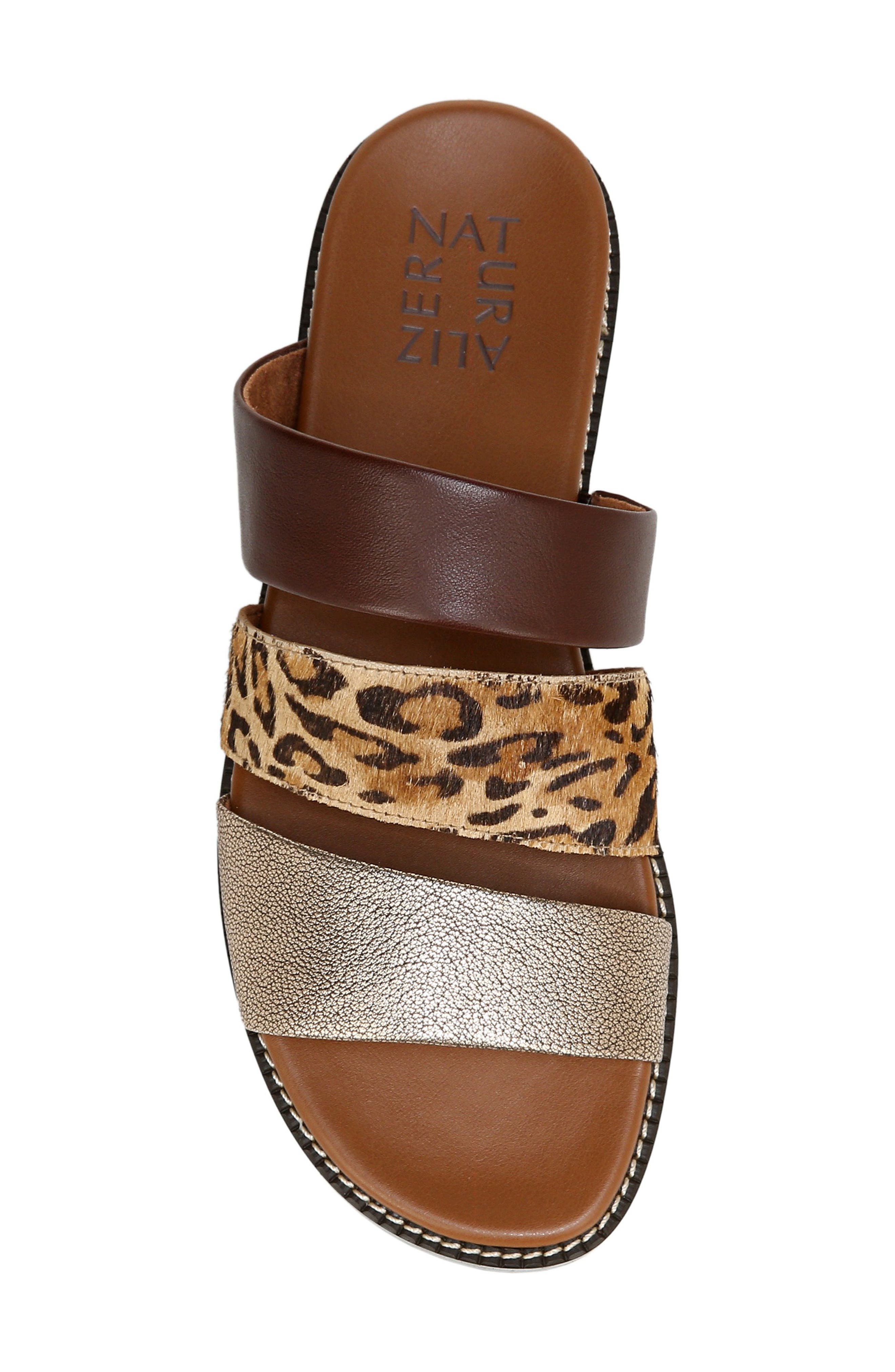 Kellie Slide Sandal, Alternate, color, BROWN LEOPARD LEATHER