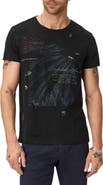 John Varvatos Wild Heart Raw Edge Graphic T-Shirt