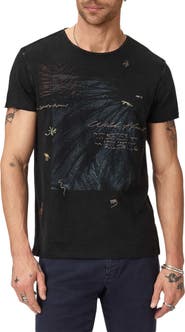 John Varvatos Wild Heart Raw Edge Graphic T-Shirt