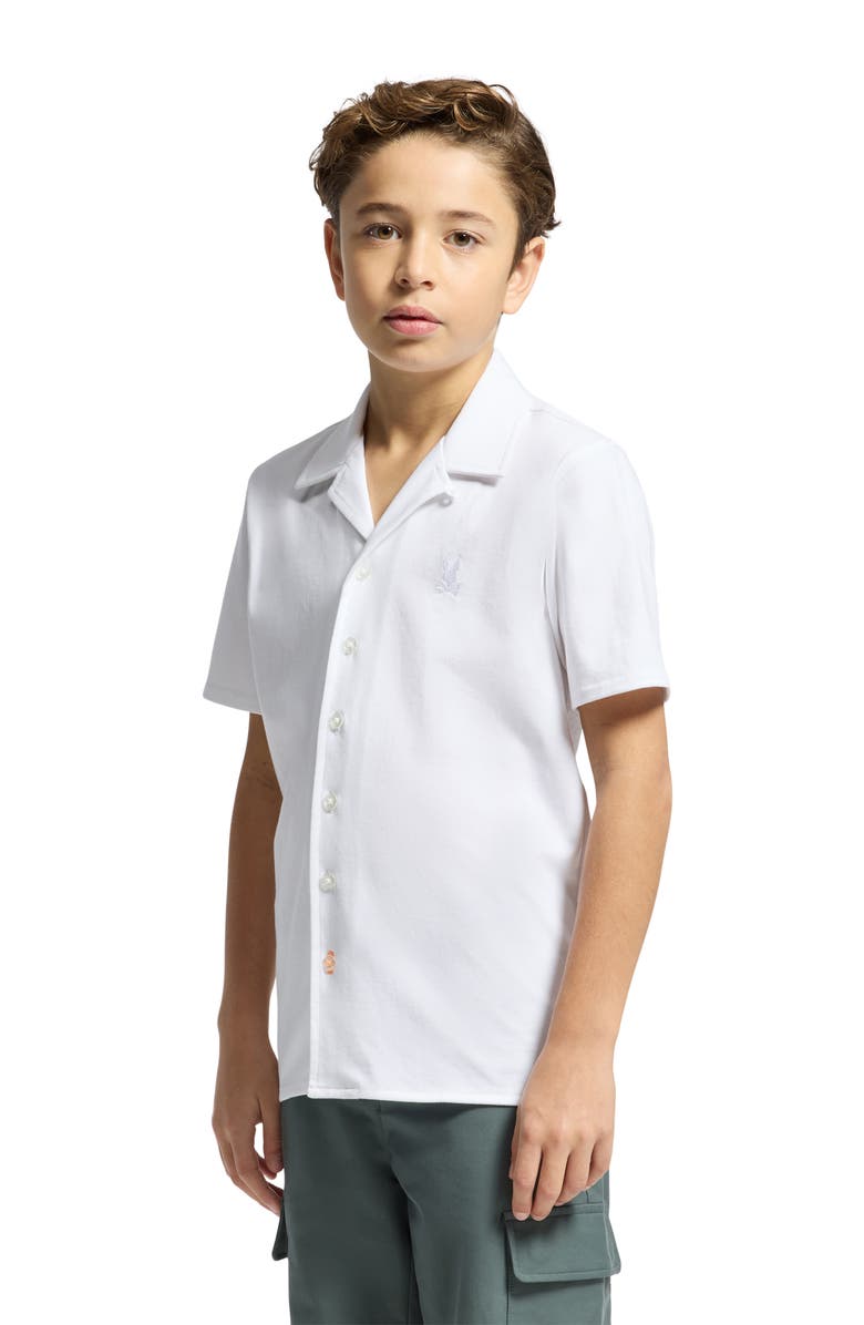 Psycho Bunny Kids' Bryan Camp Shirt, Alternate, color, White