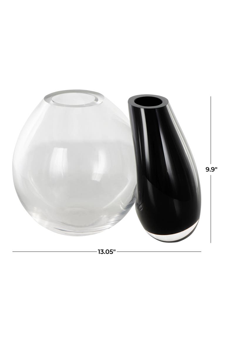 Two-Tone Recycled Glass Vase, Alternate, color, BLACK