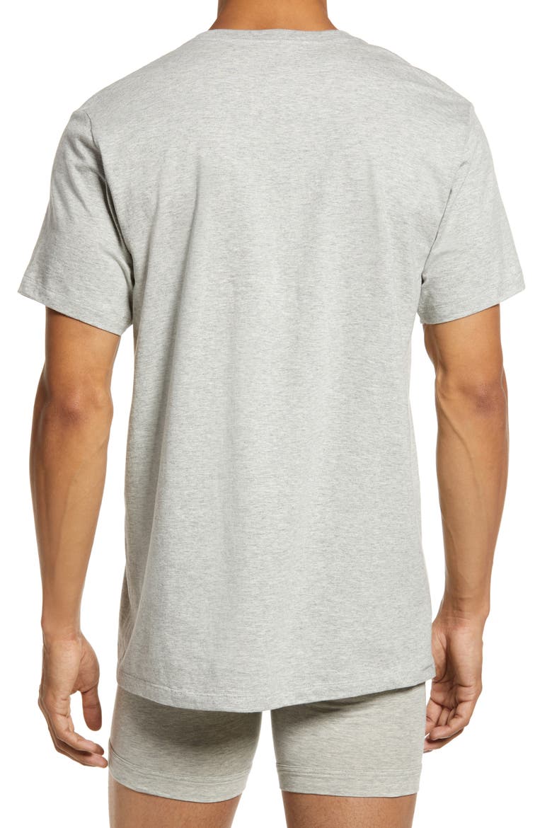 3-Pack Cotton V-Neck T-Shirt, Alternate, color, HEATHER GREY/ WHITE/ BLACK