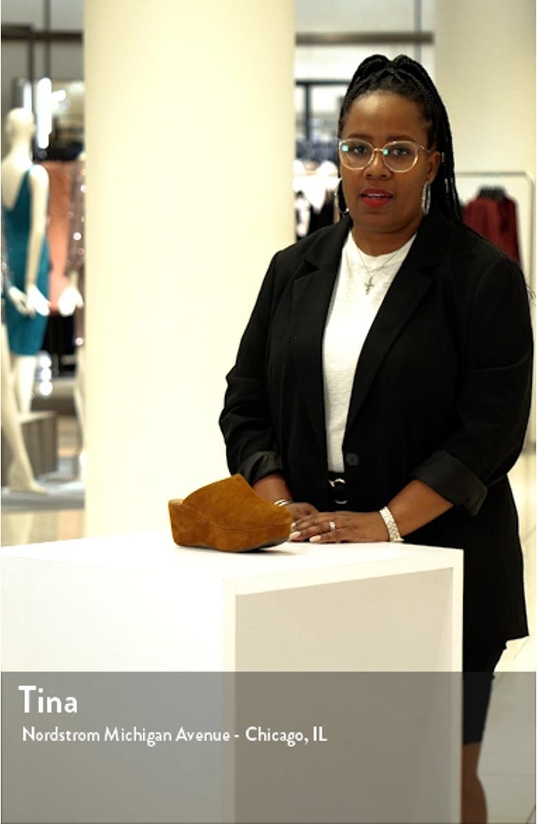 Yoselin Genuine Shearling Suede Platform Mule, sales video thumbnail