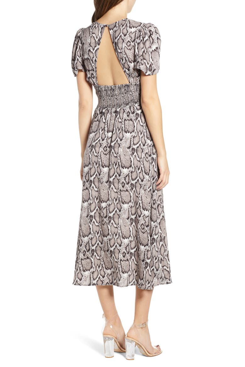 Lala Midi Dress, Alternate, color, SNAKESKIN