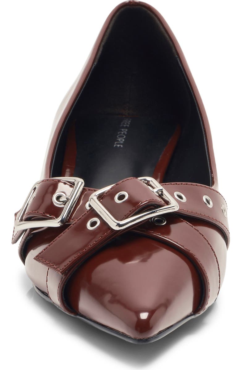 Free People So '90s Pointed Toe Kitten Heel Pump, Alternate, color, Cabernet Vegan Leather