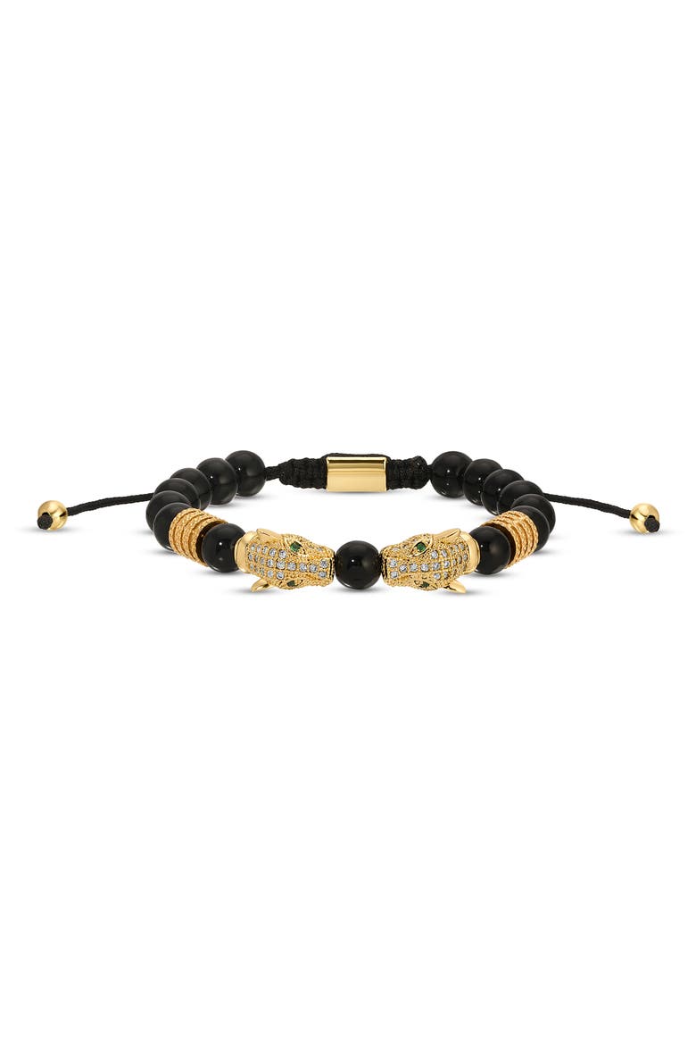 Men's Set of 3 Mario Panther Head Bracelets, Alternate, color, GOLD