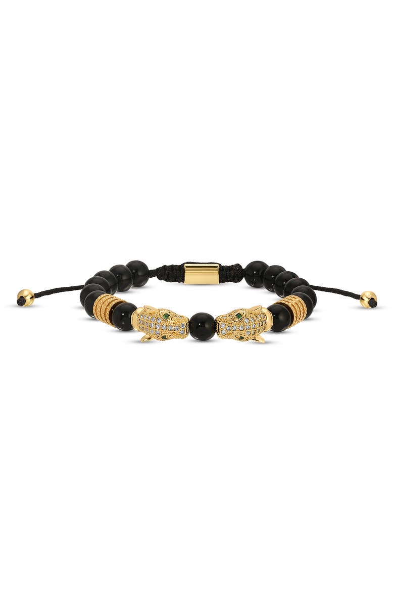 EYE CANDY LOS ANGELES Men's Set of 3 Mario Panther Head Bracelets, Alternate, color, Gold