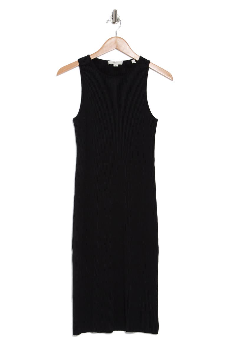 Ribbed Cotton Tank Dress, Alternate, color, BLACK