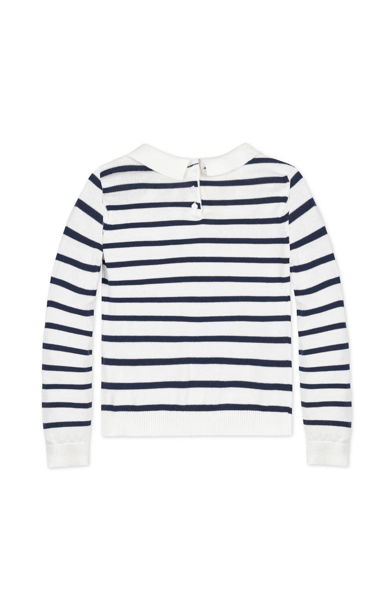 Hope & Henry Baby Girls' Organic French Collared Keyhole Sweater, Infant, Alternate, color, Navy Breton Stripe With Collar