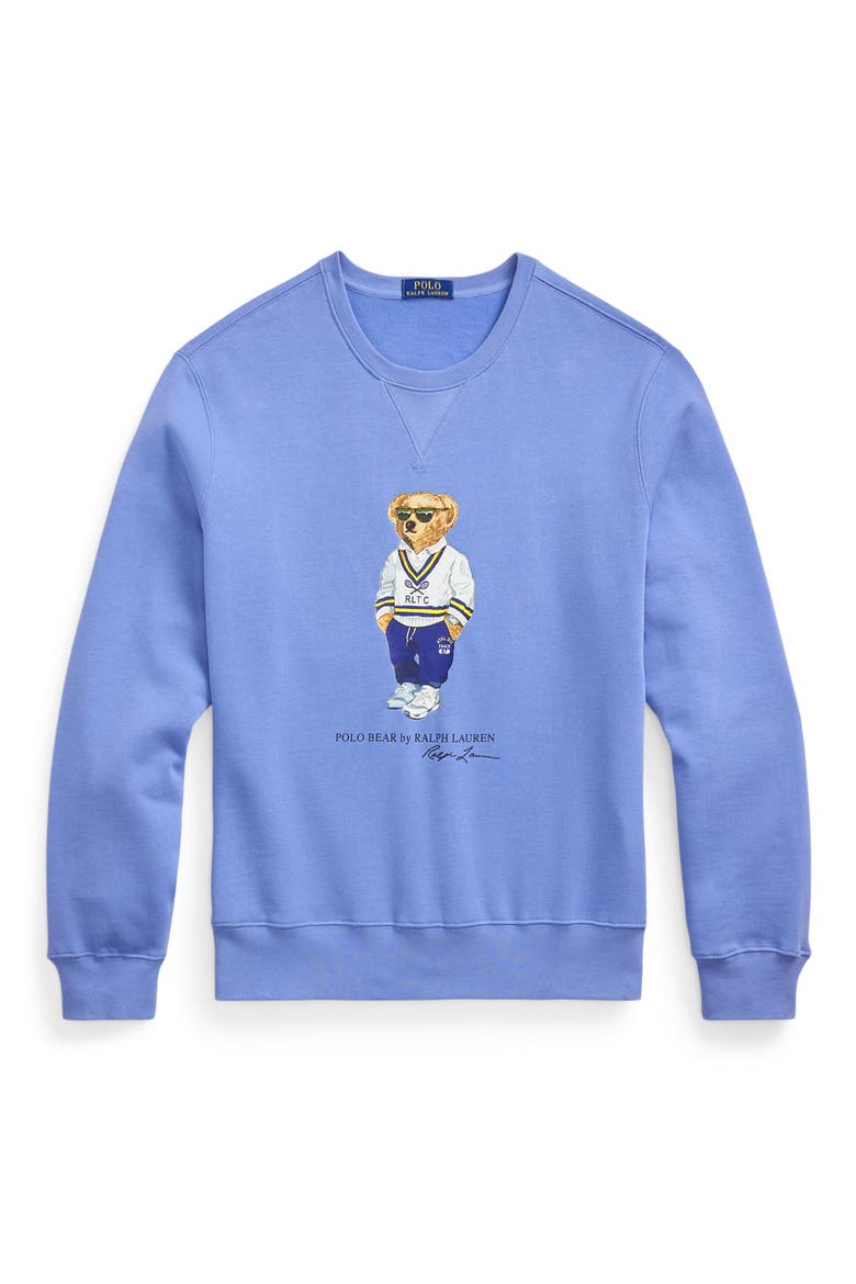 Polo Bear Graphic Sweatshirt, Alternate, color, CAMPUS BLUE HERITAGE BEAR