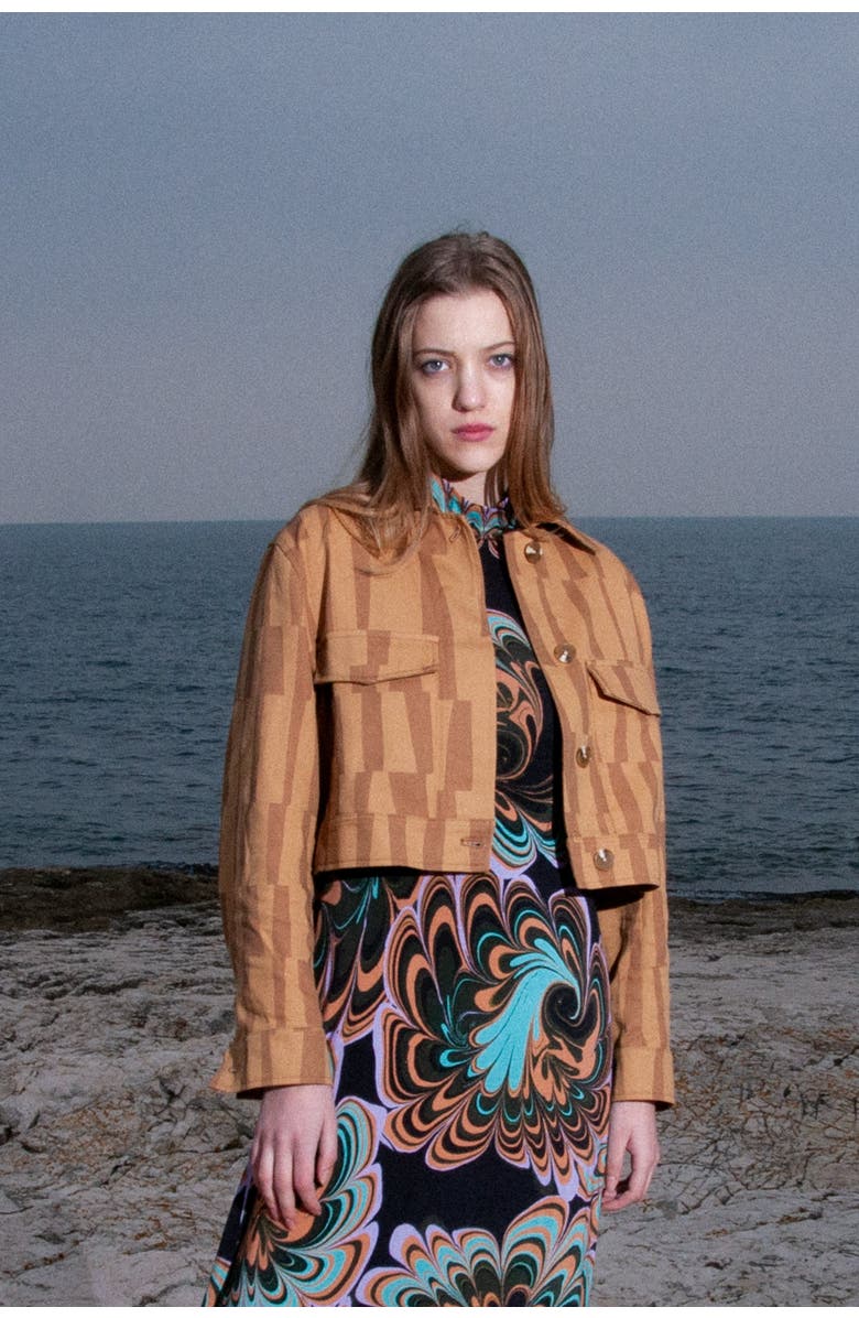 Untitled in Motion Simplus Cropped Cotton Twill Jacket, Alternate, color, Accenda Clay