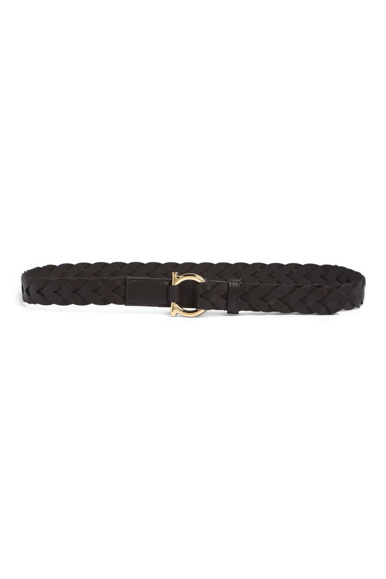 Donna Gancio Woven Leather Belt, Main, color, TESTA DI MORO