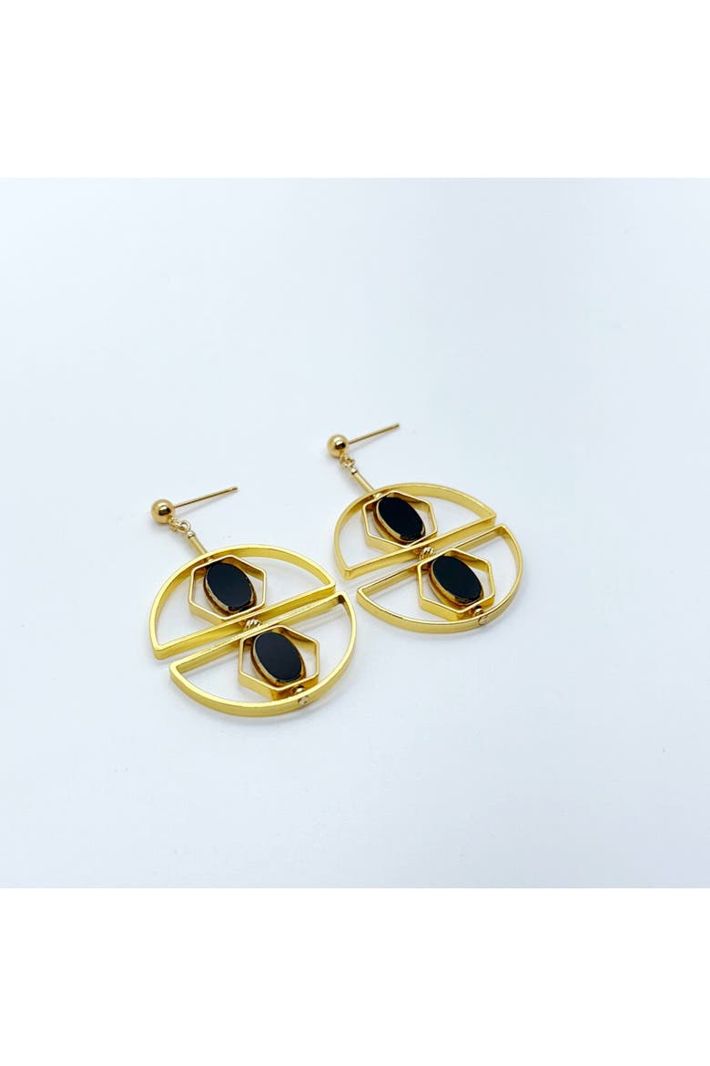 Art 2419E Earrings, Alternate, color, Black